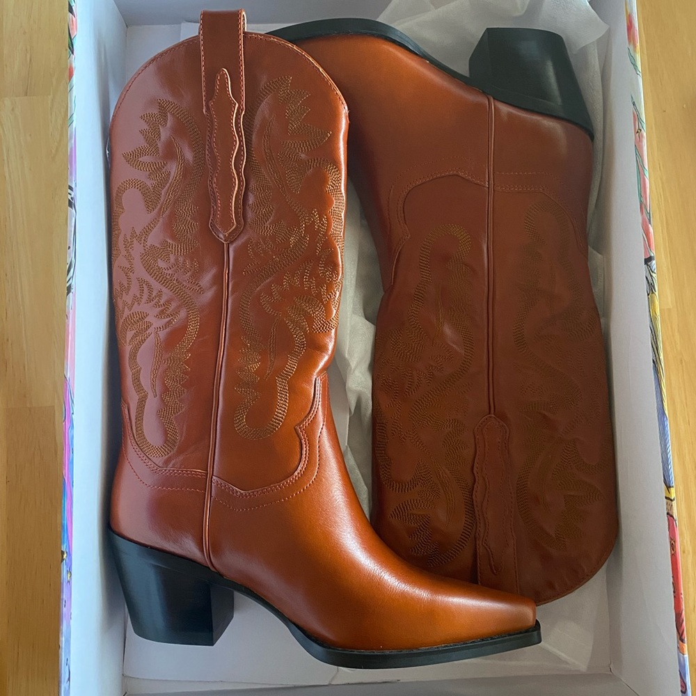 Jeffrey Campbell DAGGET western boot COLOR: COGNAC